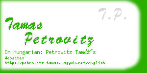 tamas petrovitz business card